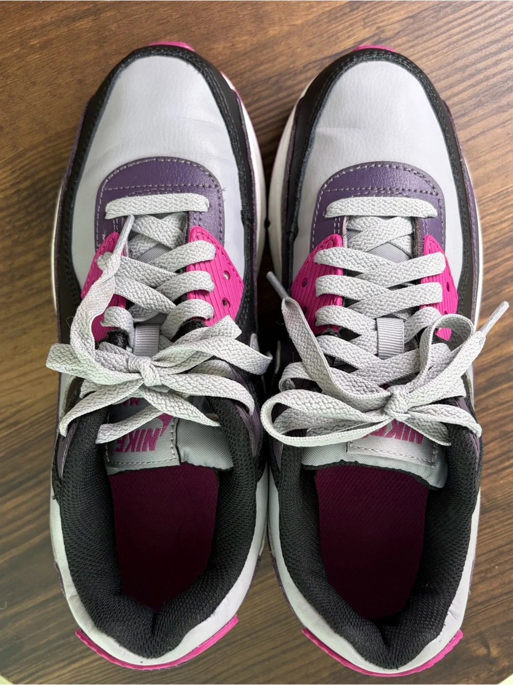 Nike Air Max 90 GS US 5Y Grey Purple Pink Sneakers HF6358-003 Excellent